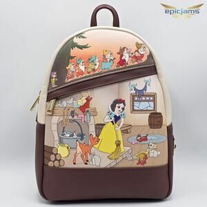 Loungefly Disney Snow White Dwarf Scene Mini Backpack New